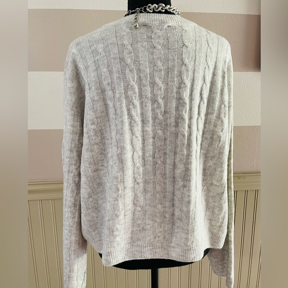 NWT 1.STATE Cable Knit Sweater Silver Heather Size L $99 Retail - Picture 10 of 12